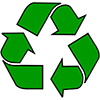 Green recycling logo